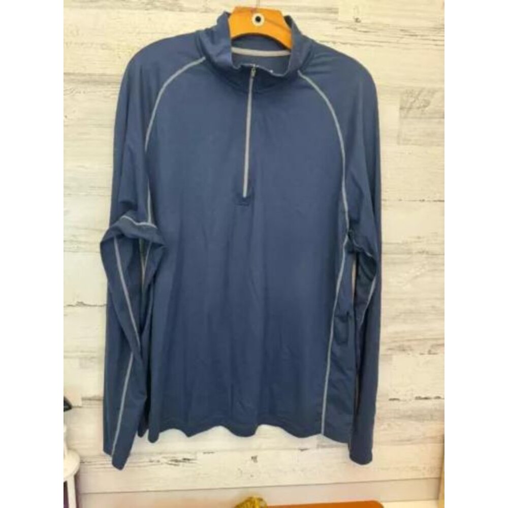 Cloudveil Shirt Men's Size XL Blue 1/4 Zip Mock Neck Long Sleeve Hiking Pullover